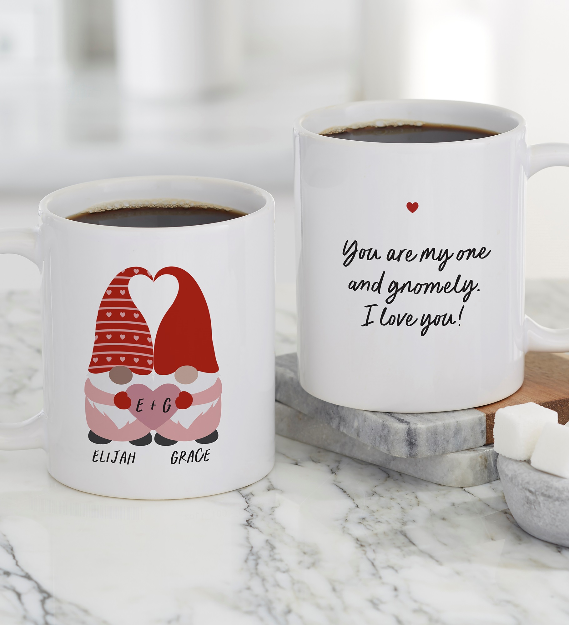 Gnome Personalized Valentine&#39;s Day Coffee Mugs